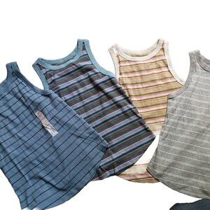 Bundle 4 Tank Top Y2k Stripe Stretchy